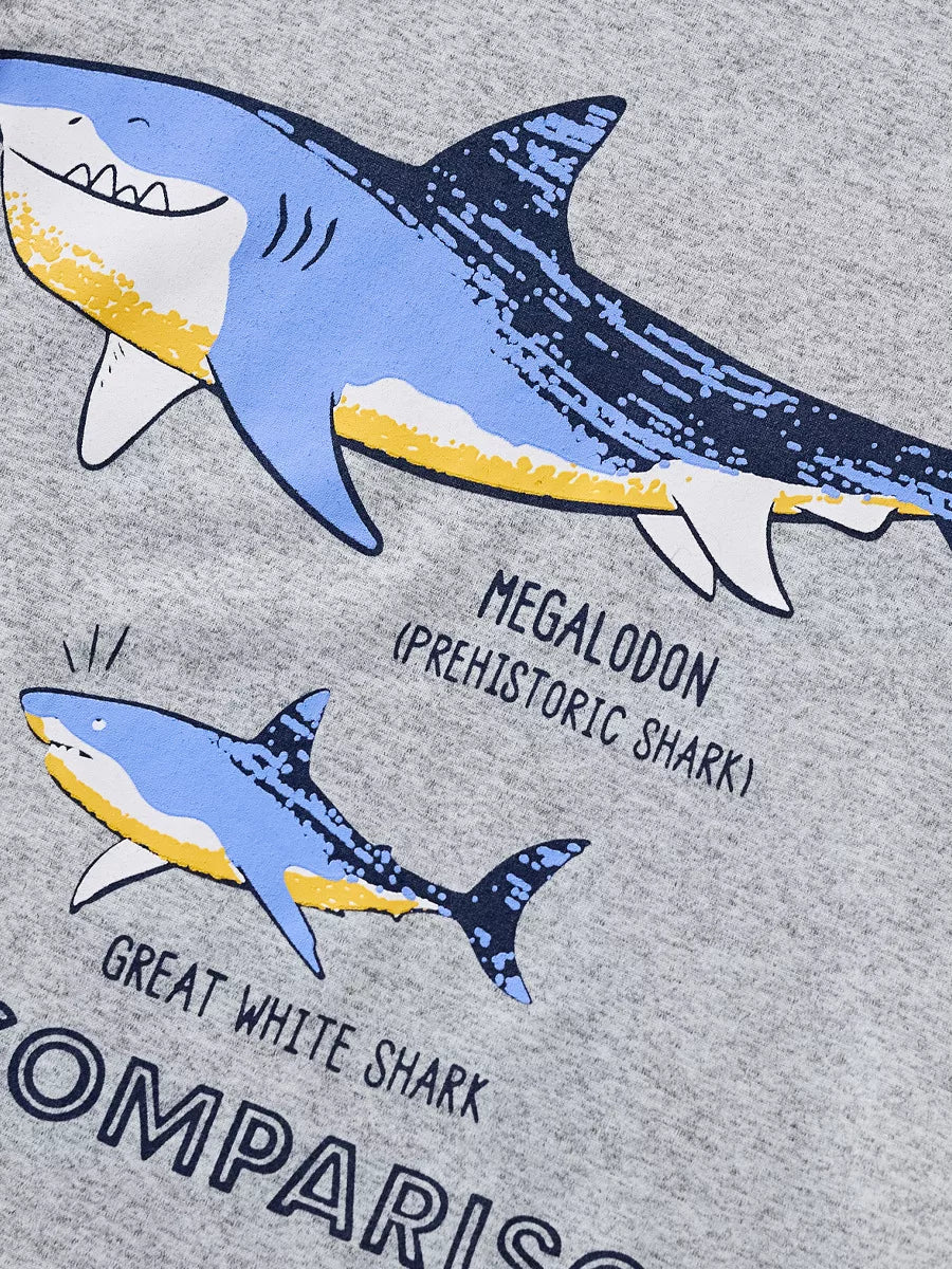 Children's Shark Size Comparison Graphic T-Shirt