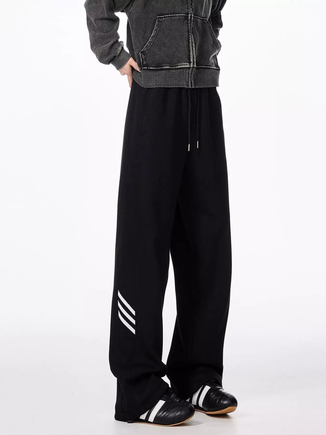 Men's Plus Size Wide Leg Casual Sweatpants with Drawstring
