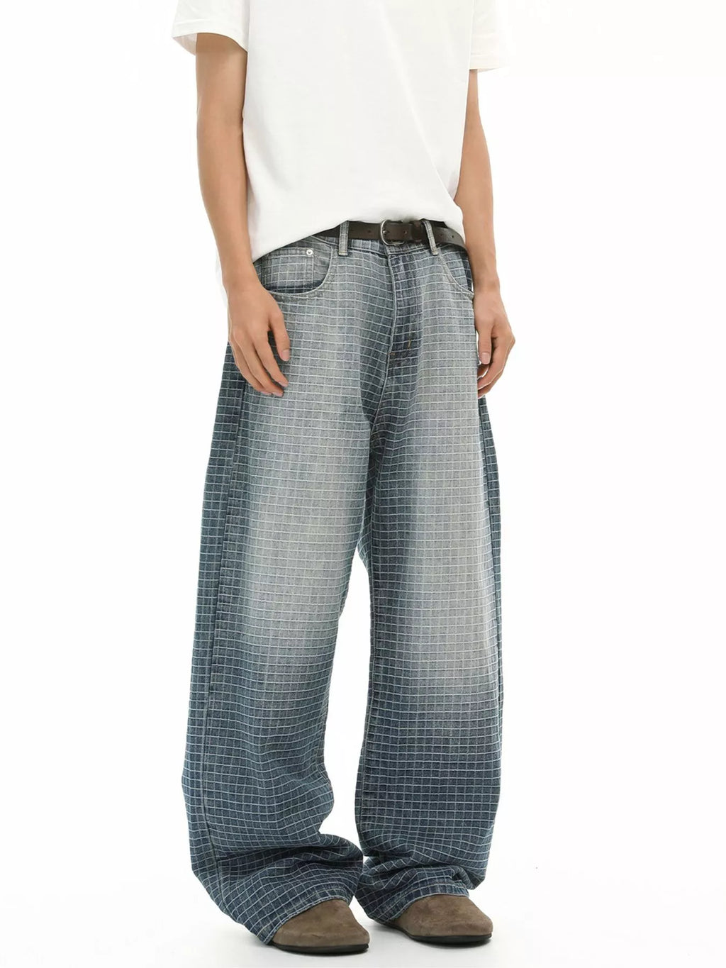 Men's Plaid Relaxed Fit Jeans