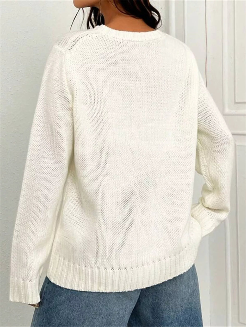 US Flag Round Neck Long Sleeve Sweater