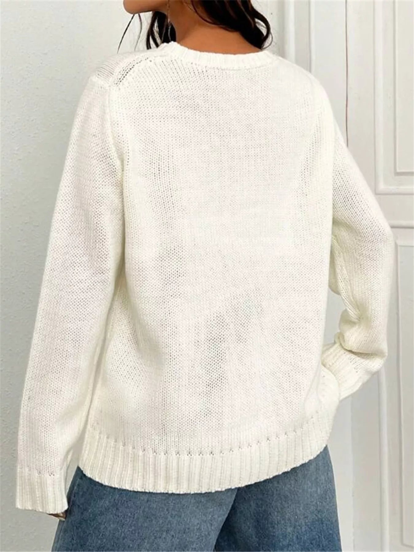 US Flag Round Neck Long Sleeve Sweater