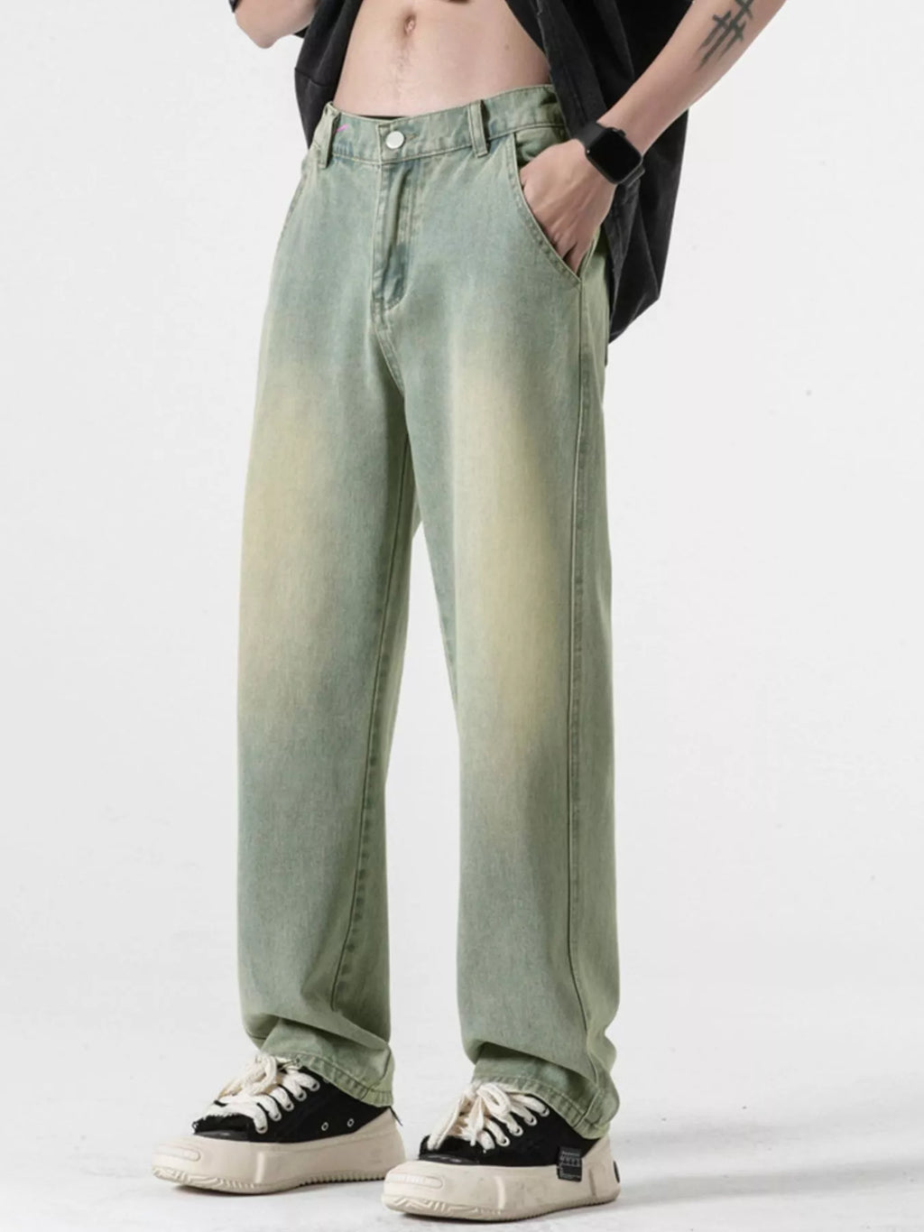 Men's Full Size Pocketed Relaxed Fit Jeans Plus Size