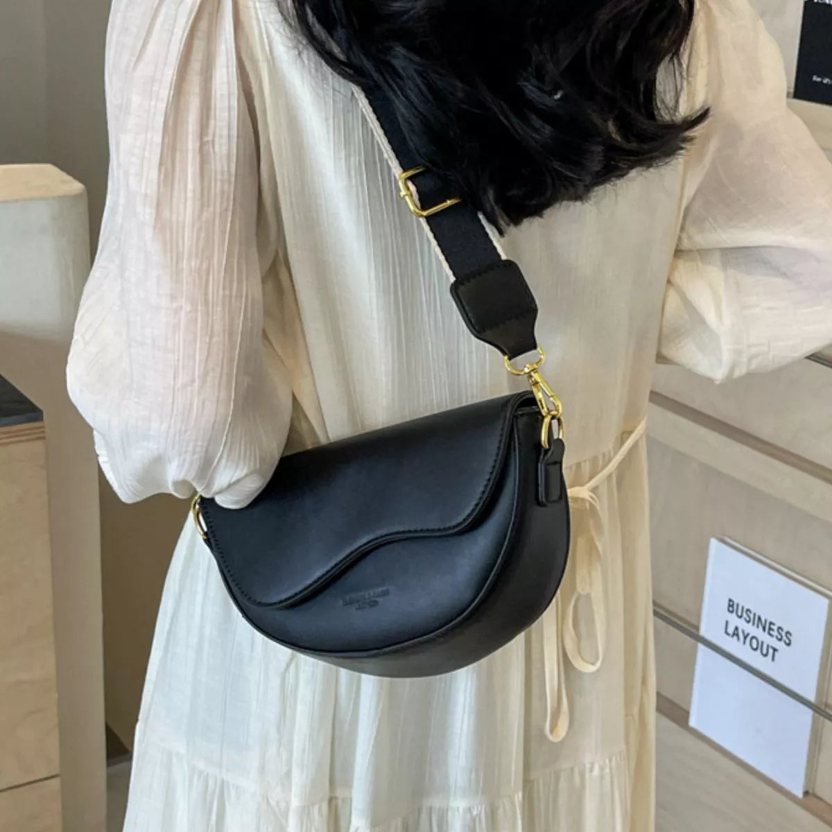 Leather Crescent Crossbody Bag