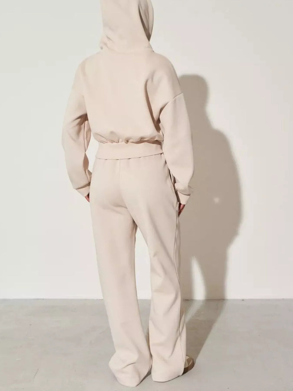 Zip-Up Hoodie and Wide-Leg Pants Set