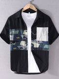 Men's Plus Size Geometric Print Short Sleeve Casual Shirt