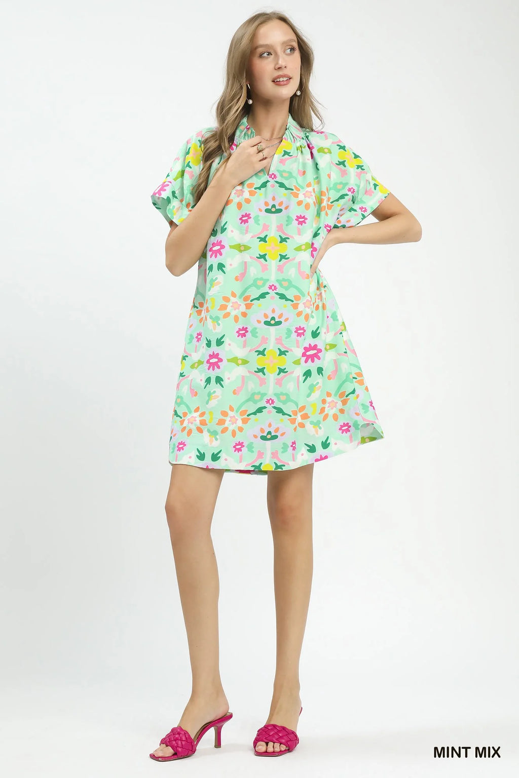 Umgee Abstract Floral Shift Dress