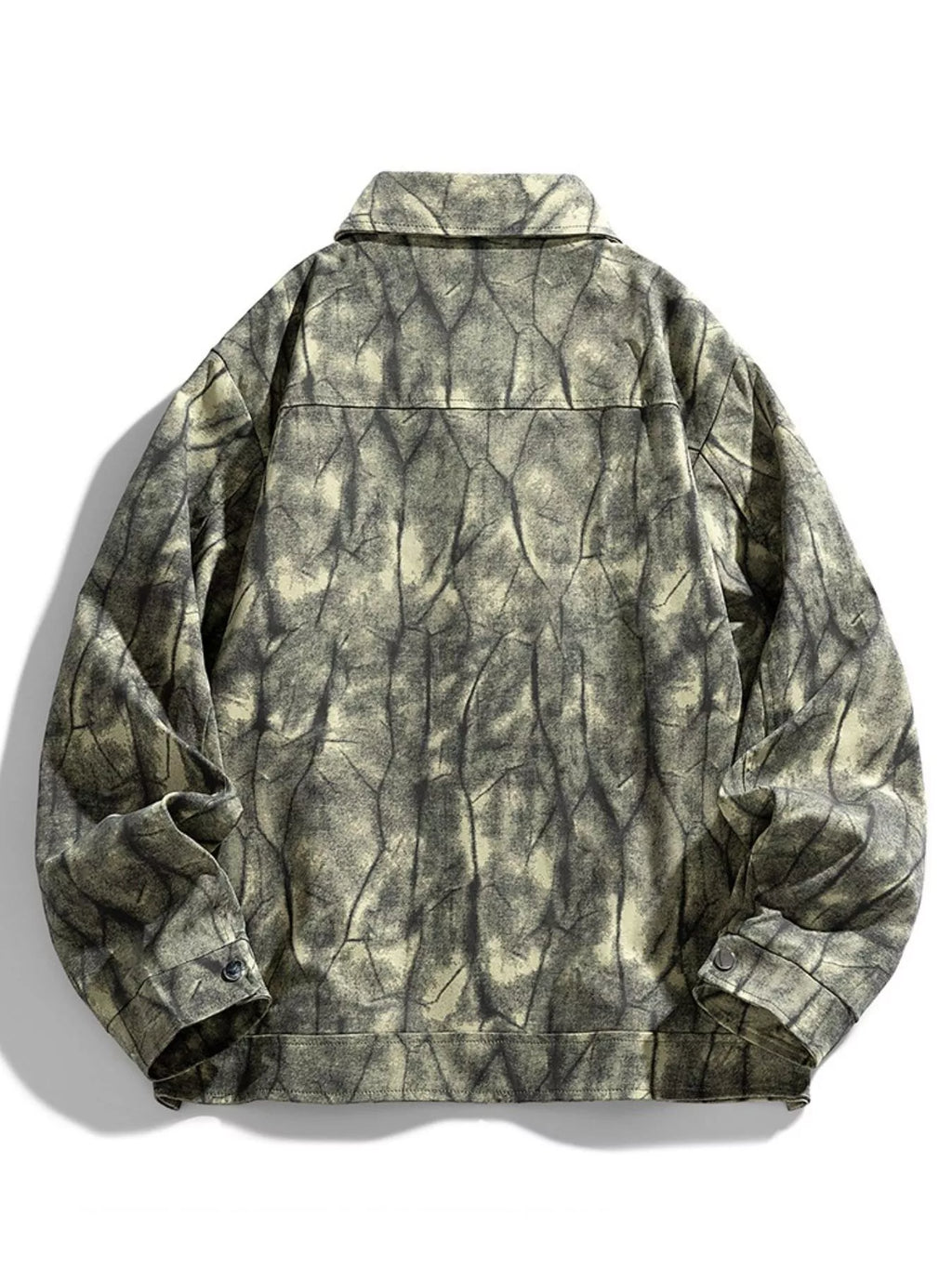Men's Plus Size Abstract Print Long Sleeve Casual Jacket