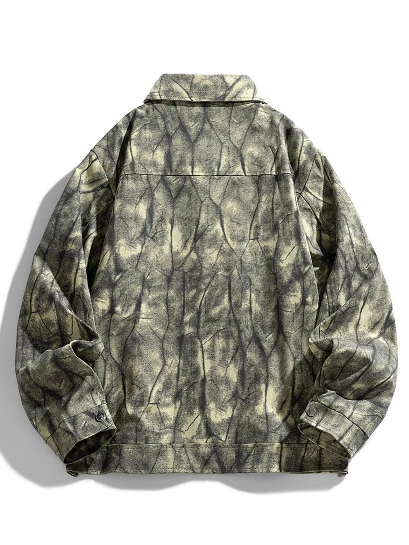 Men's Plus Size Abstract Print Long Sleeve Casual Jacket