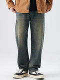 Men's Washed Wide Leg Jeans