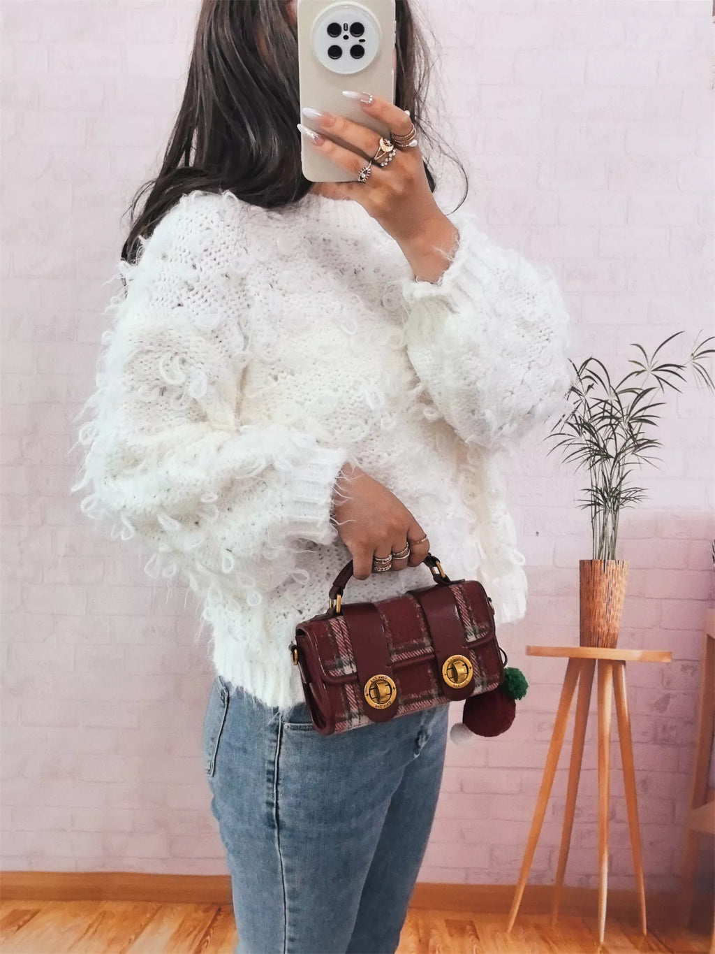 Chunky Round Neck Long Sleeve Sweater