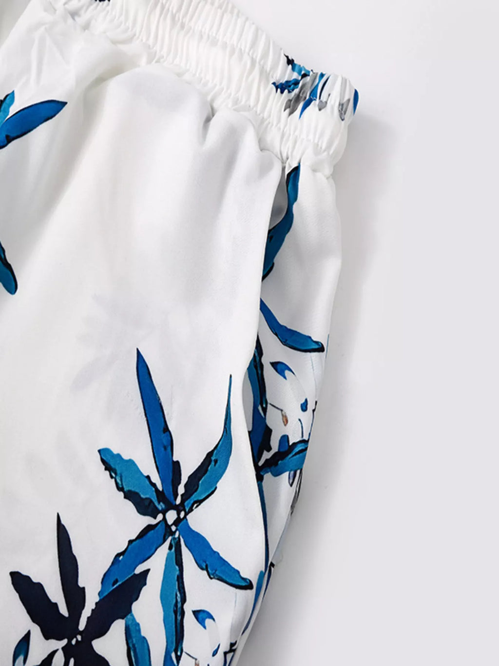 Men's Full Size Tropical Print Short Sleeve Shirt and Shorts Set Plus Size