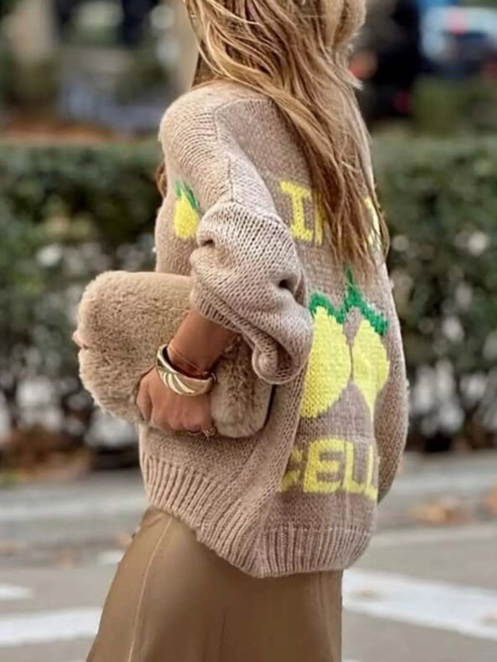 Lemon Button Up Knit Cardigan