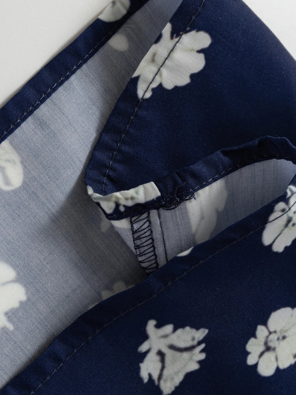 Floral Print Half Sleeve Contrast Trim Blouse