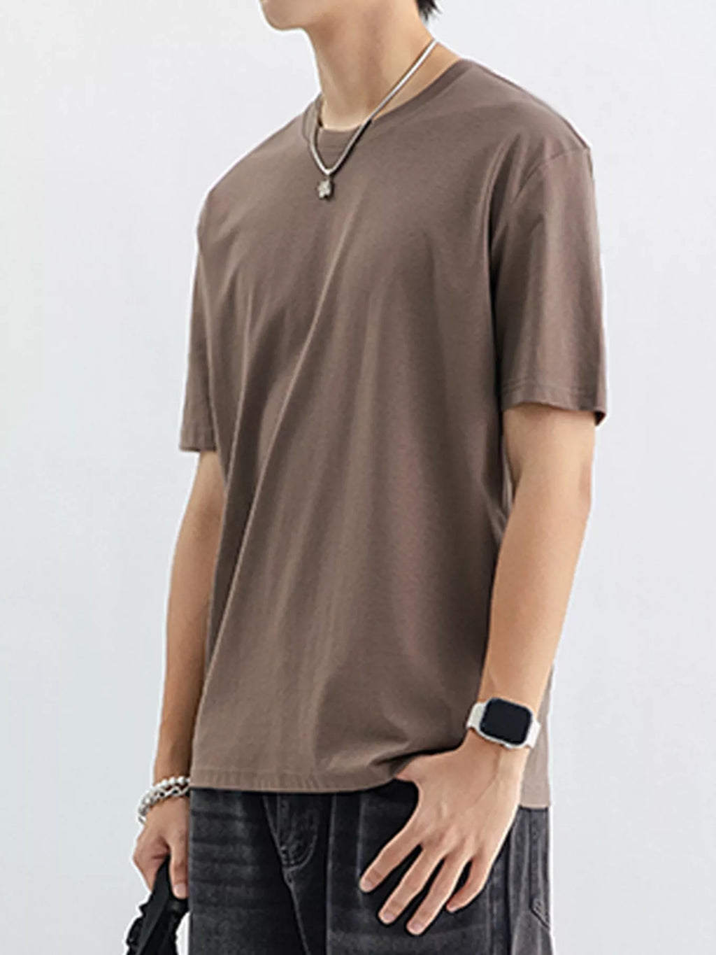 Men's Plus Size Casual Solid Color T-Shirt