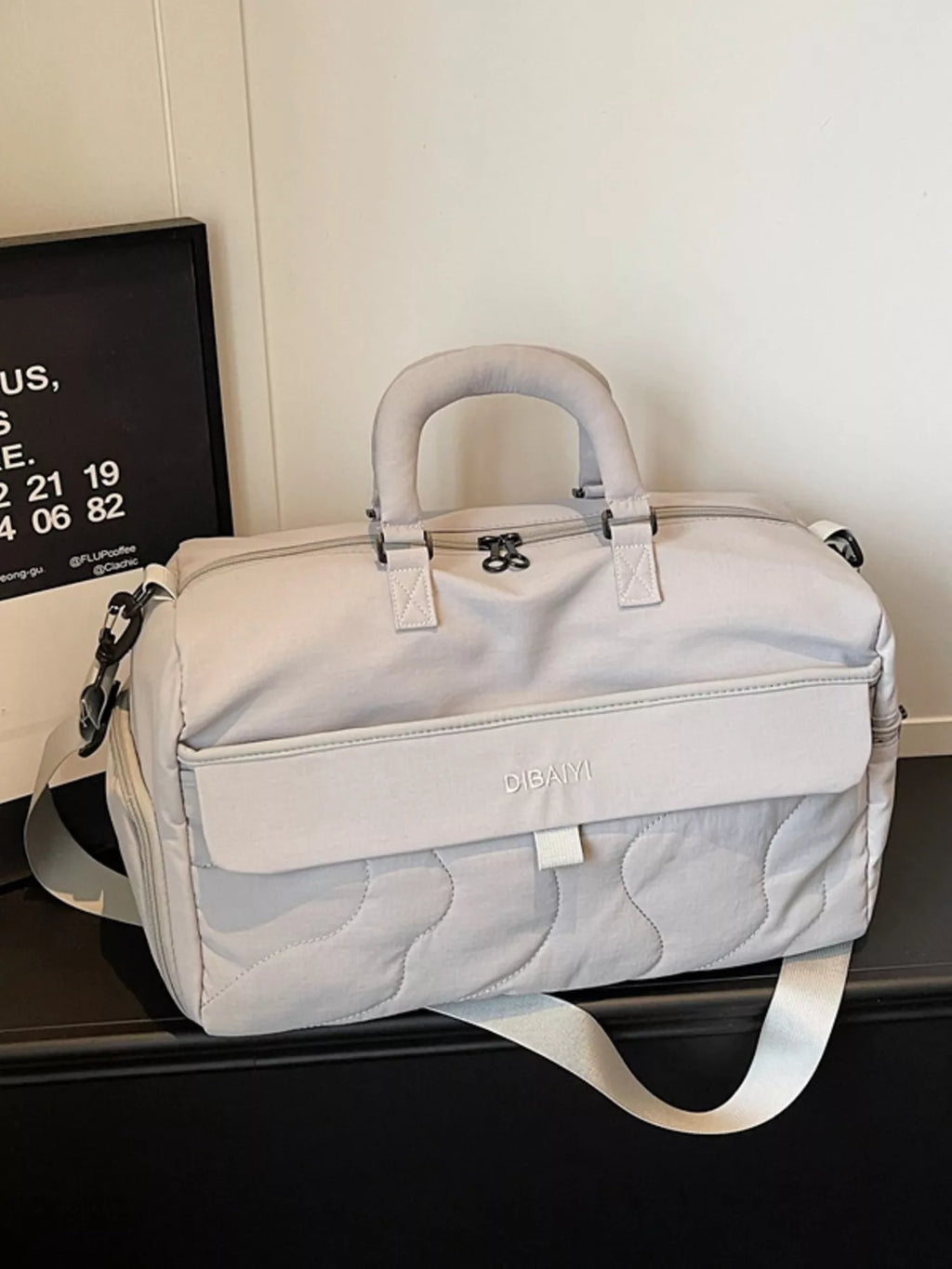 Quilted Duffel Bag with Adjustable Strap