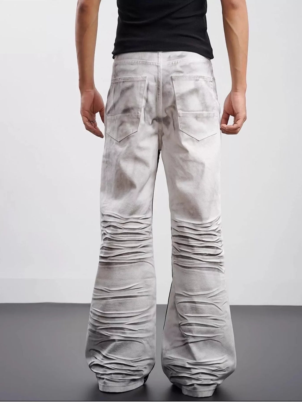 Men's Full Size Contrast Wide Leg Jeans Plus Size