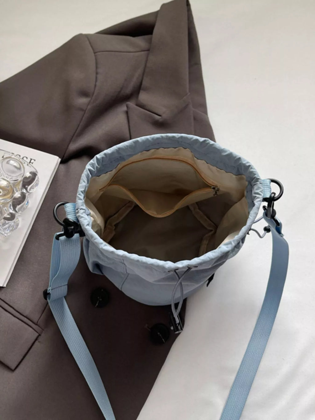 Drawstring Bucket Crossbody Bag