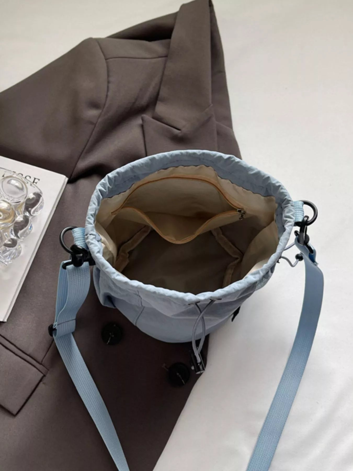 Drawstring Bucket Crossbody Bag