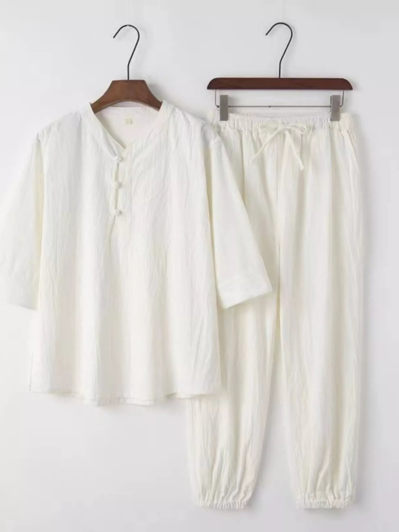 Men's Plus Size 3/4 Sleeve Top and Pants Set