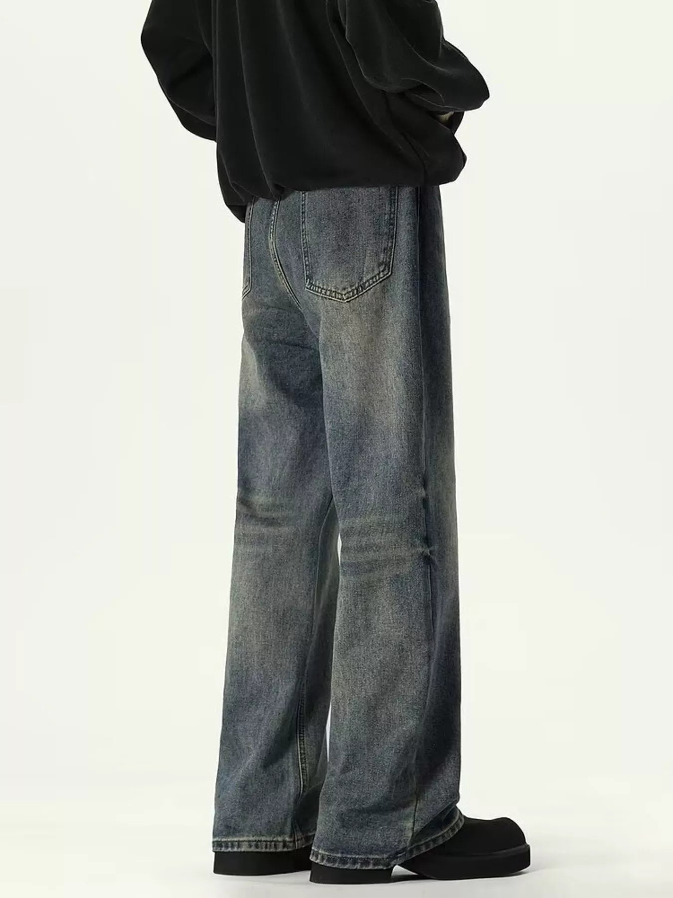 Men's Full Size Vintage Wash Relaxed Fit Jeans Plus Size