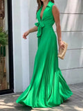 Tie Front Sleeveless Maxi Dress