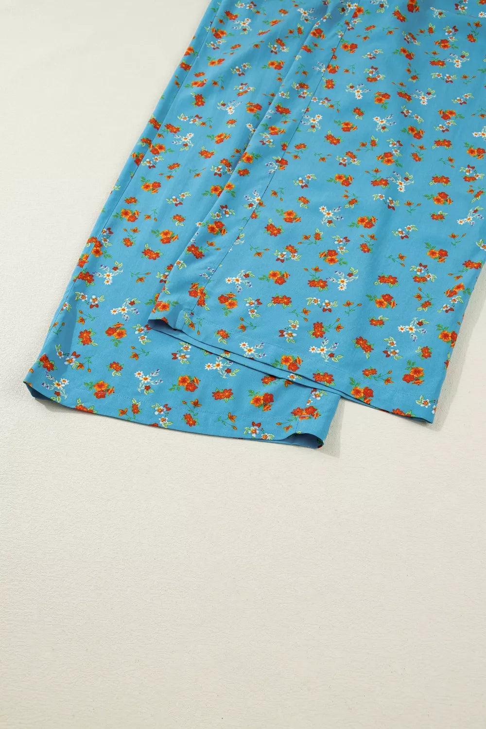 Floral Print Spaghetti Straps Loose Pocketed Jumpsuit