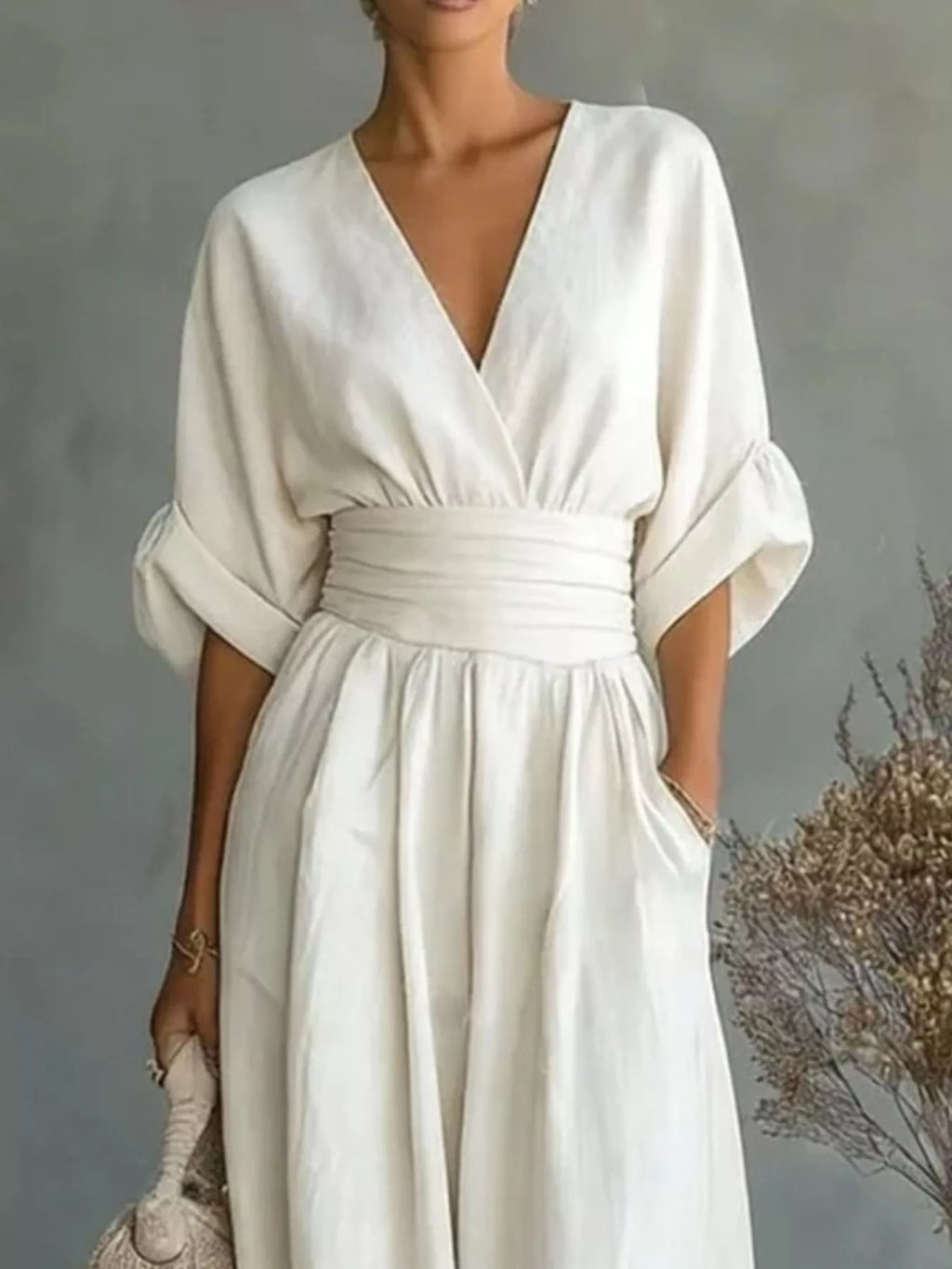 Full Size Half Sleeve Wide Leg Jumpsuit Plus Size