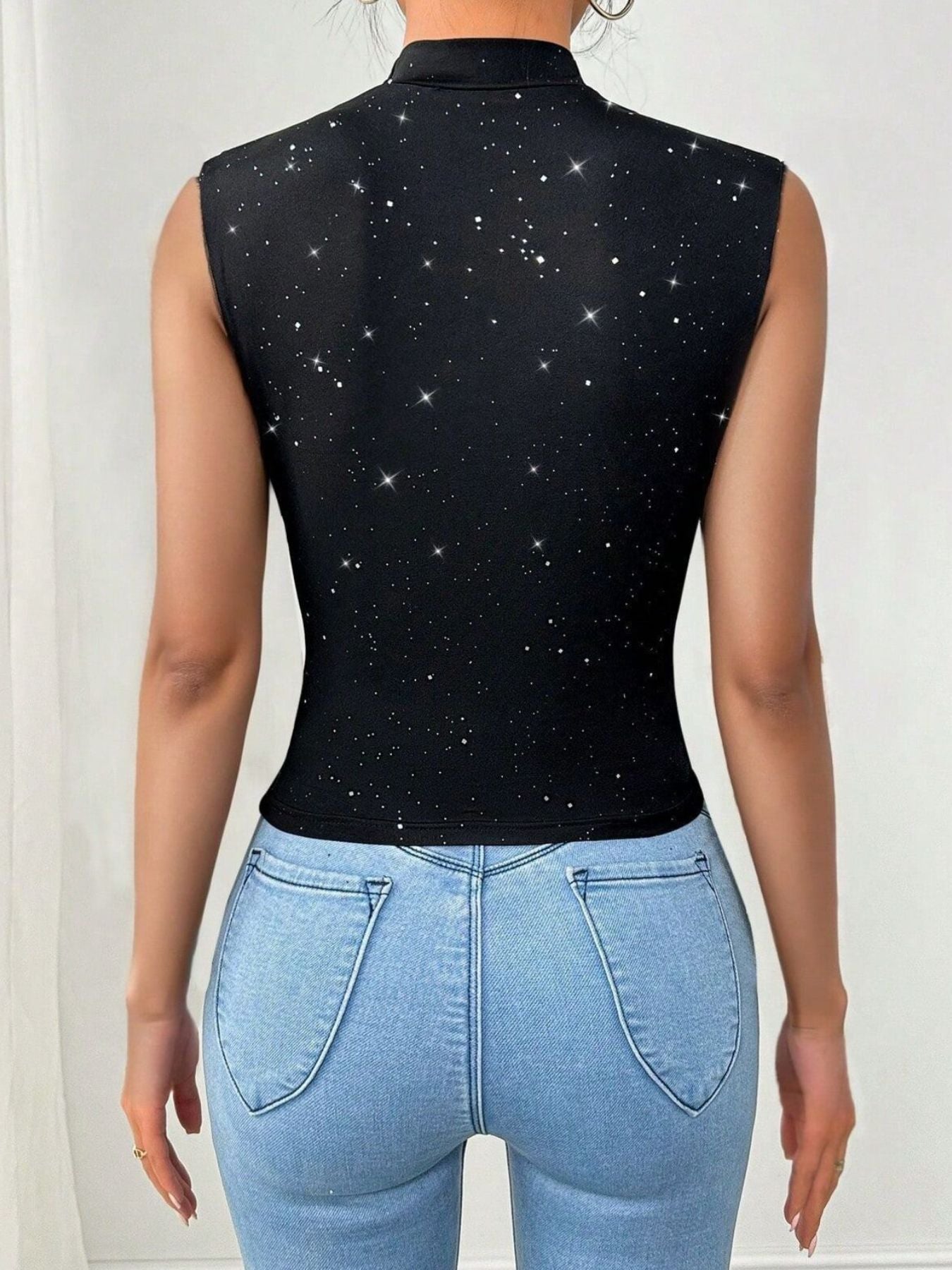 Glitter Surplice Tank
