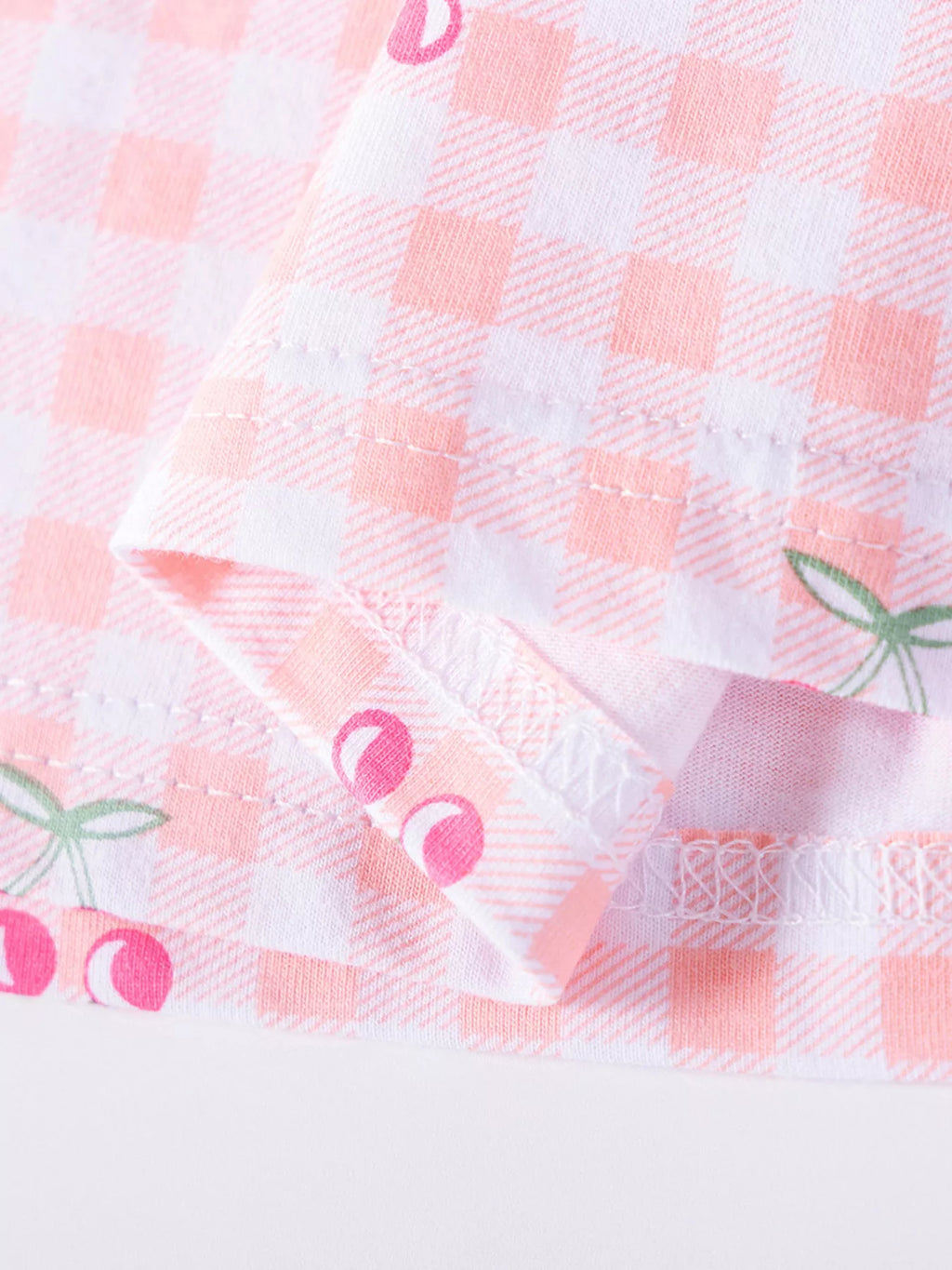 Children's Cherry Gingham Ruffle Sleeve Dress