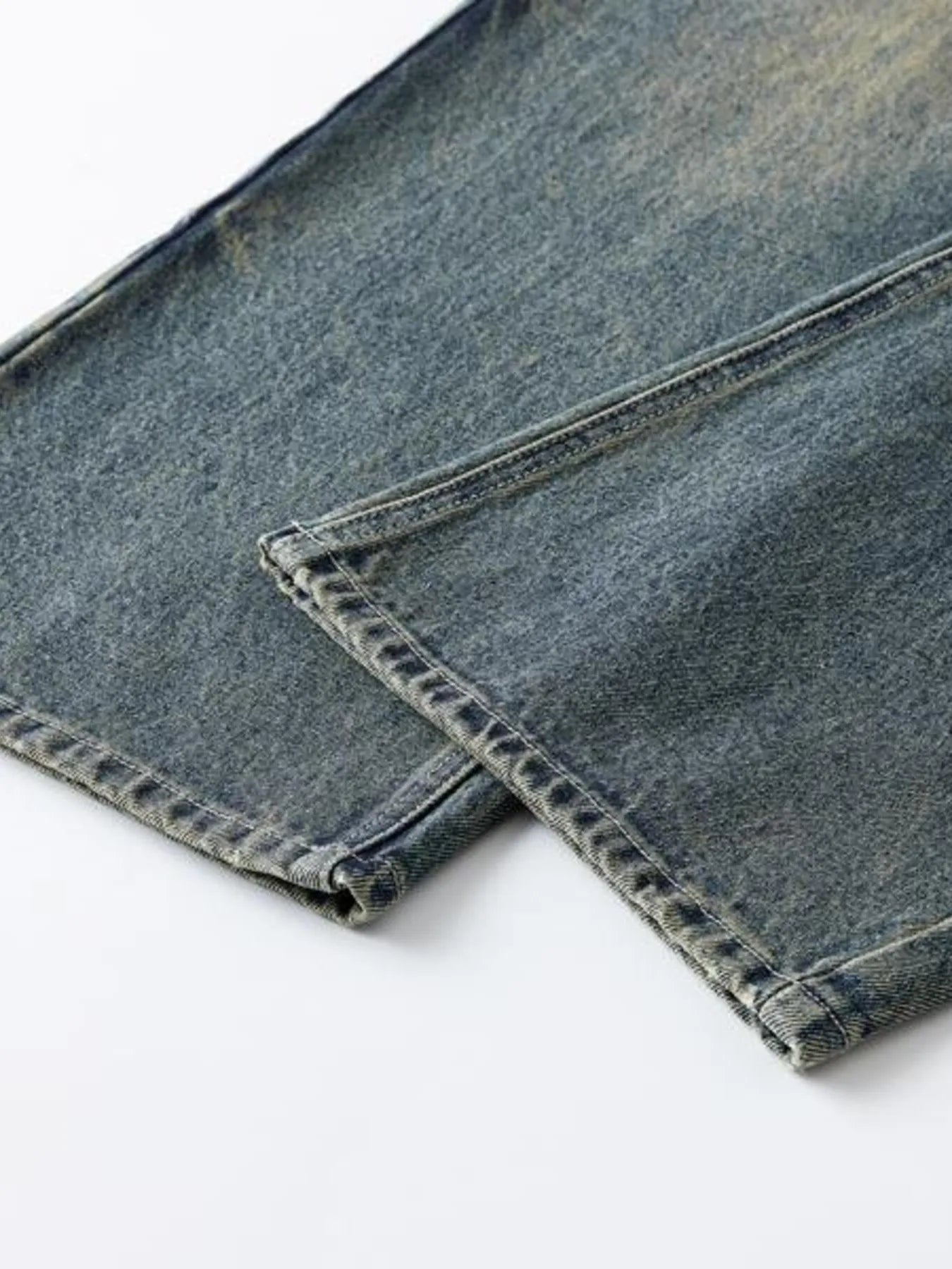 Men's Full Size Vintage Wash Wide Leg Jeans Plus Size