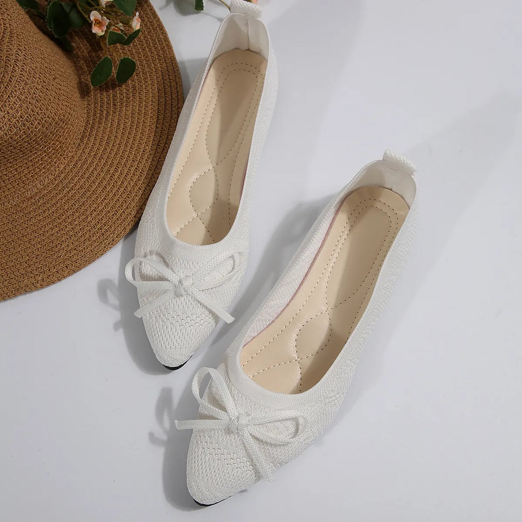 Bow Point Toe Flats Slip-Ons