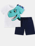 Children's Dinosaur Round Neck Tee and Shorts Set