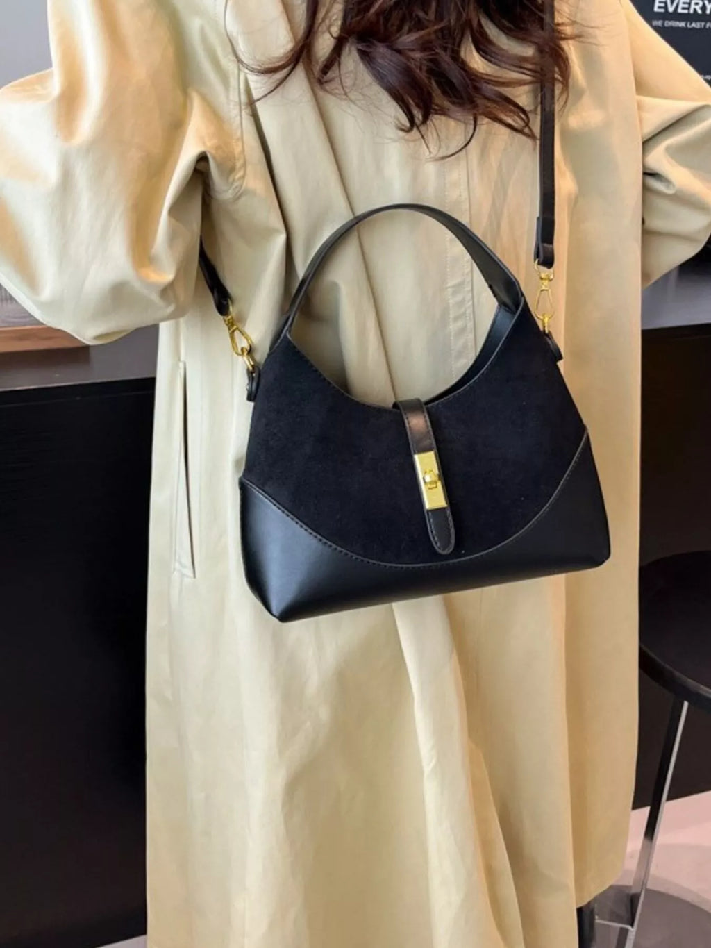 Buckle Leather Shoulder Bag