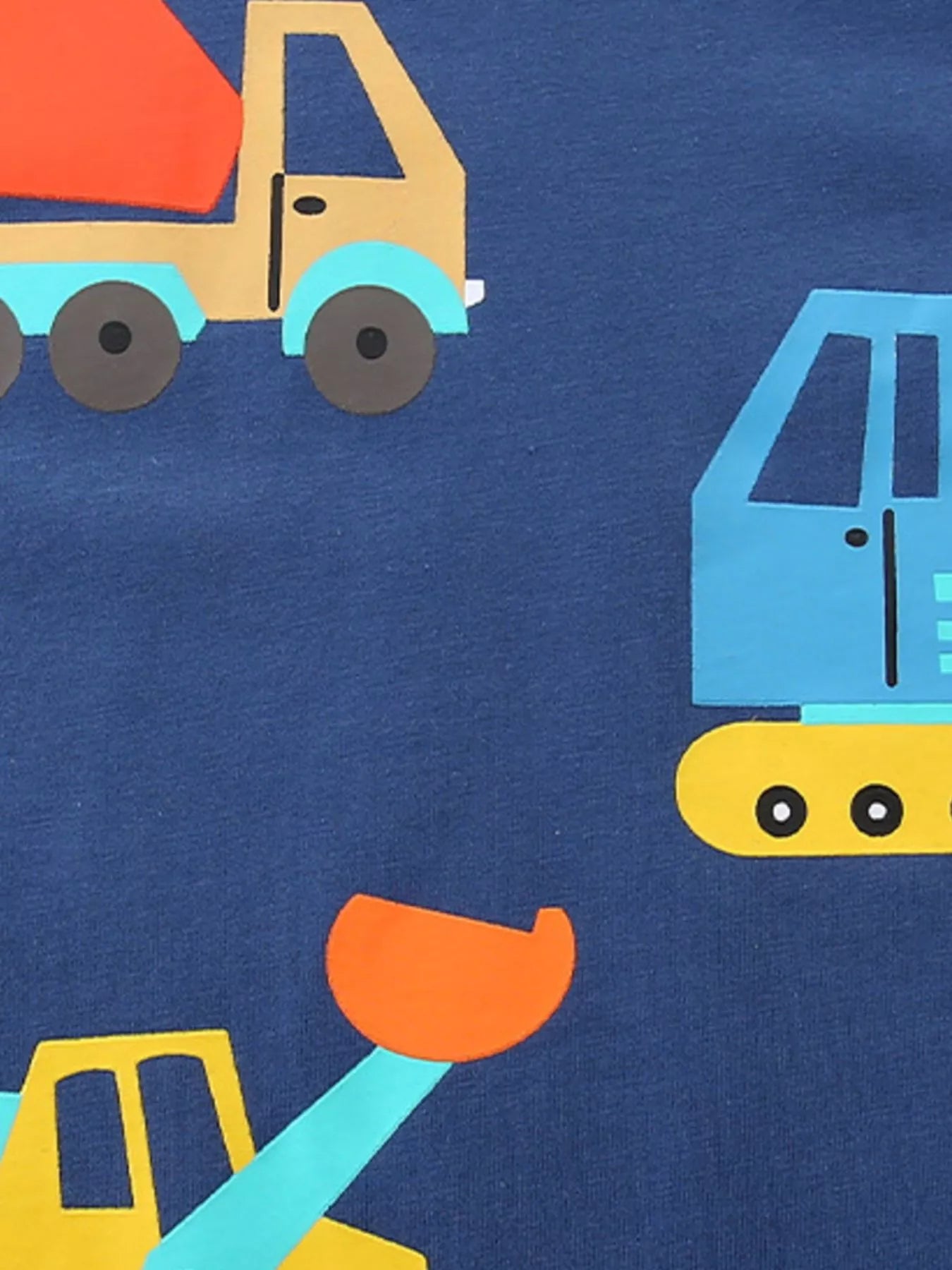 Children's Construction Vehicle Crew Neck Short Sleeve T-Shirt