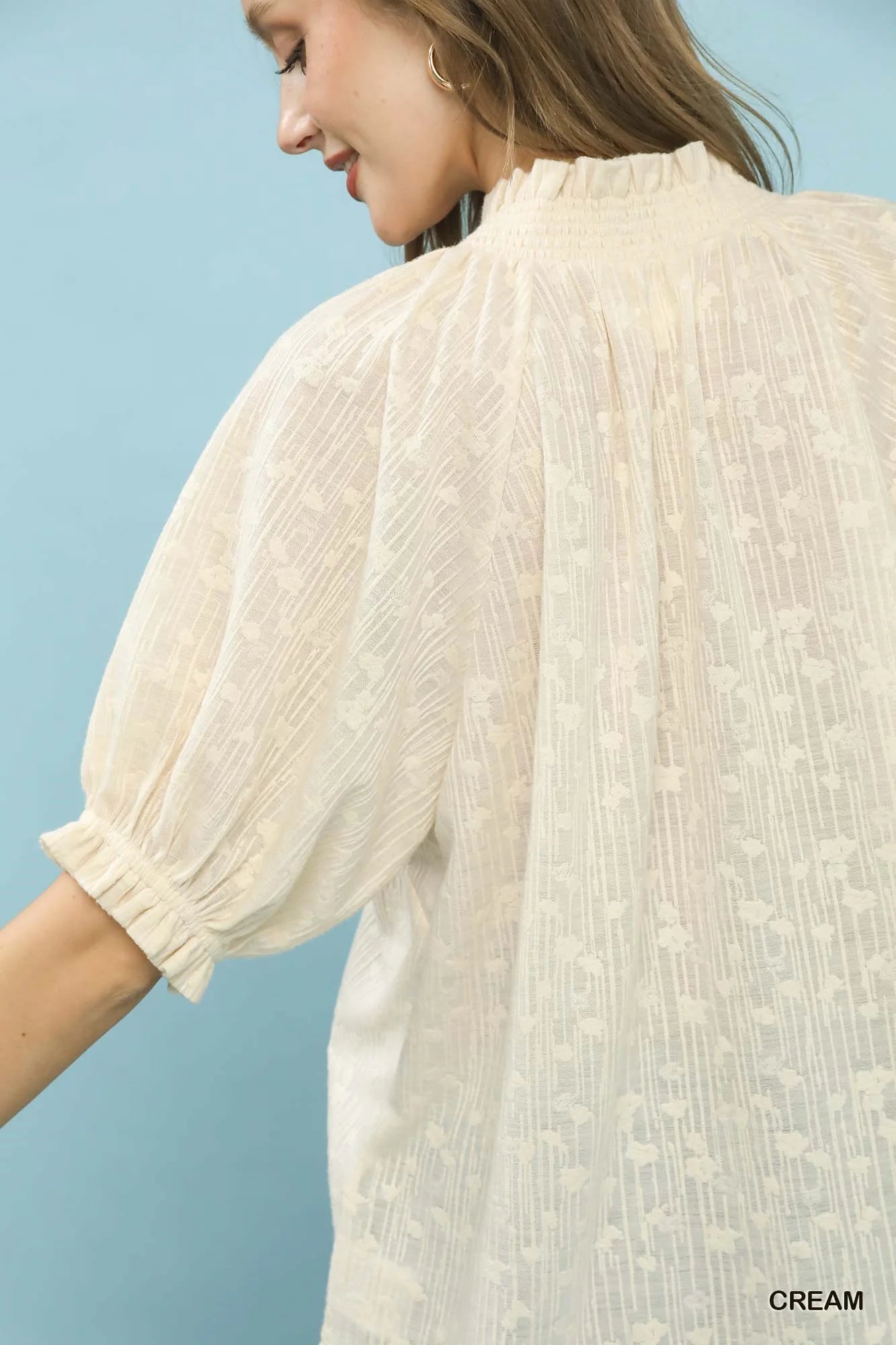 Umgee Textured Pintuck Blouse