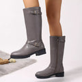 Round Toe Block Heels Boots