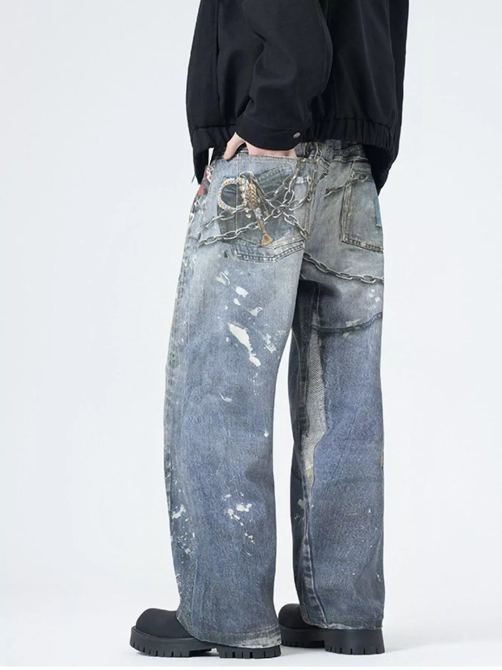 Men's Full Size Wide Leg Jeans Plus Size