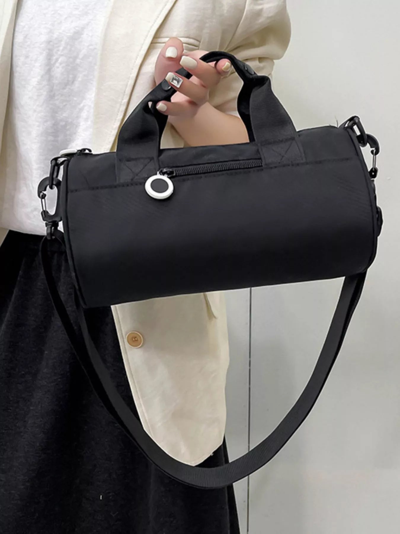 Adjustable Strap Barrel Crossbody Bag