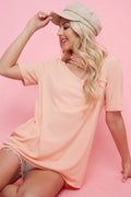 BiBi Rib Knit With Front Cut Out Mock Neck Top