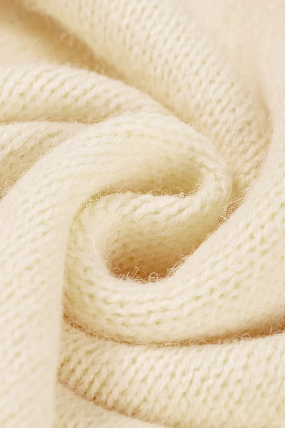 Openwork Wavy Striped Round Neck Sweater
