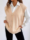 Button-Down Button Up Sweater Vest