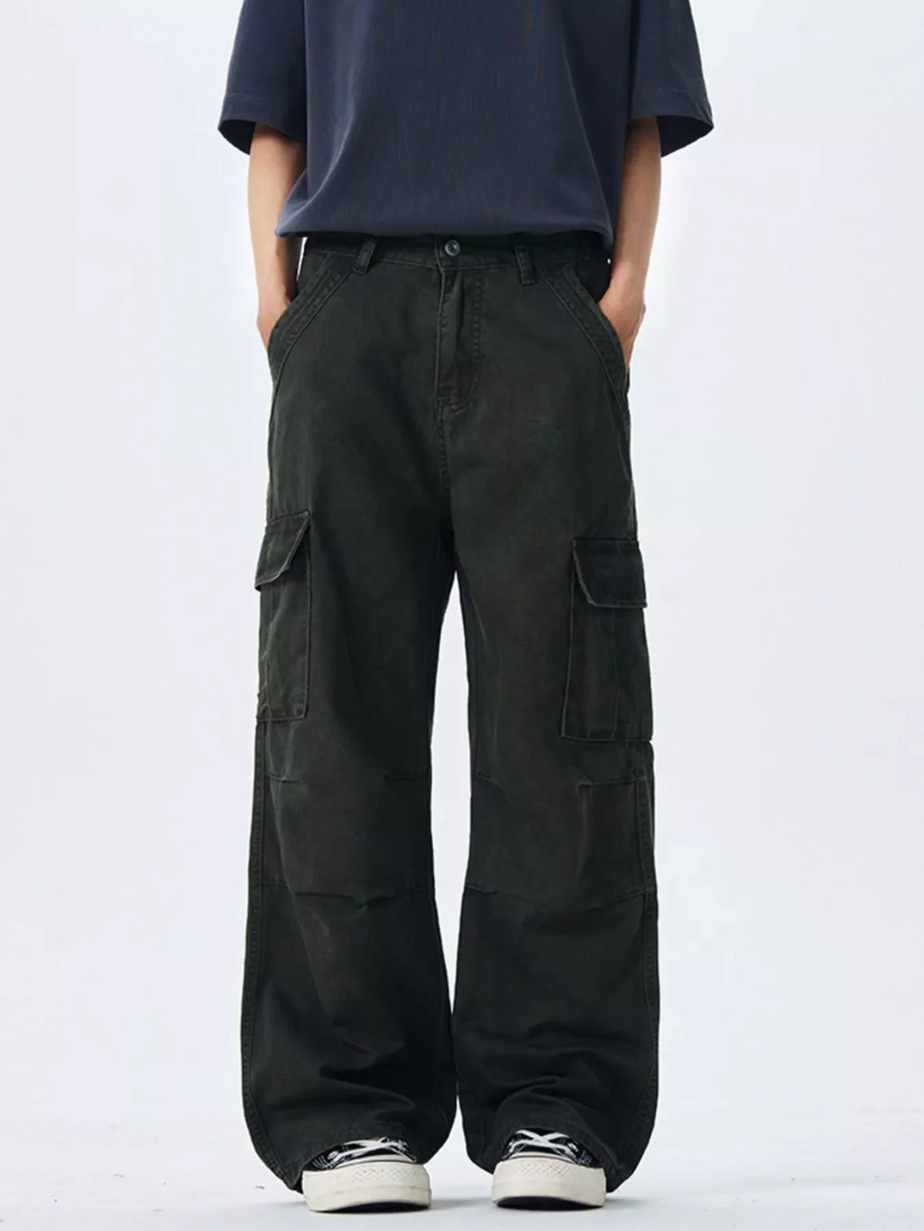 Men's Full Size Wide Leg Cargo Pants Plus Size