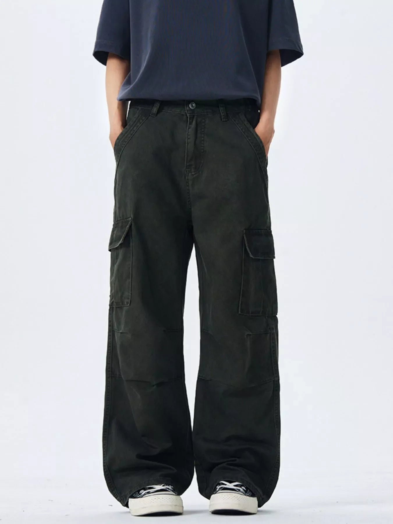Men's Full Size Wide Leg Cargo Pants Plus Size
