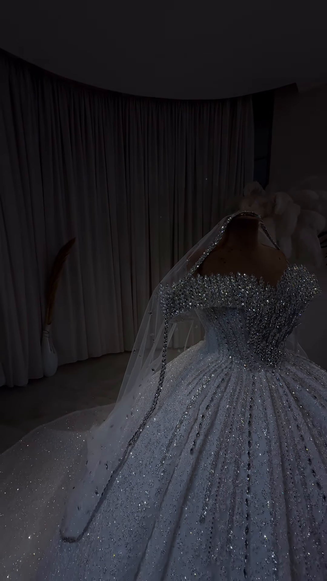 Luxury Royale Crystal Beaded Off-Shoulder Wedding Gown GD105