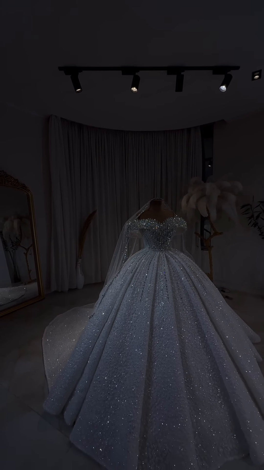 Luxury Royale Crystal Beaded Off-Shoulder Wedding Gown GD105