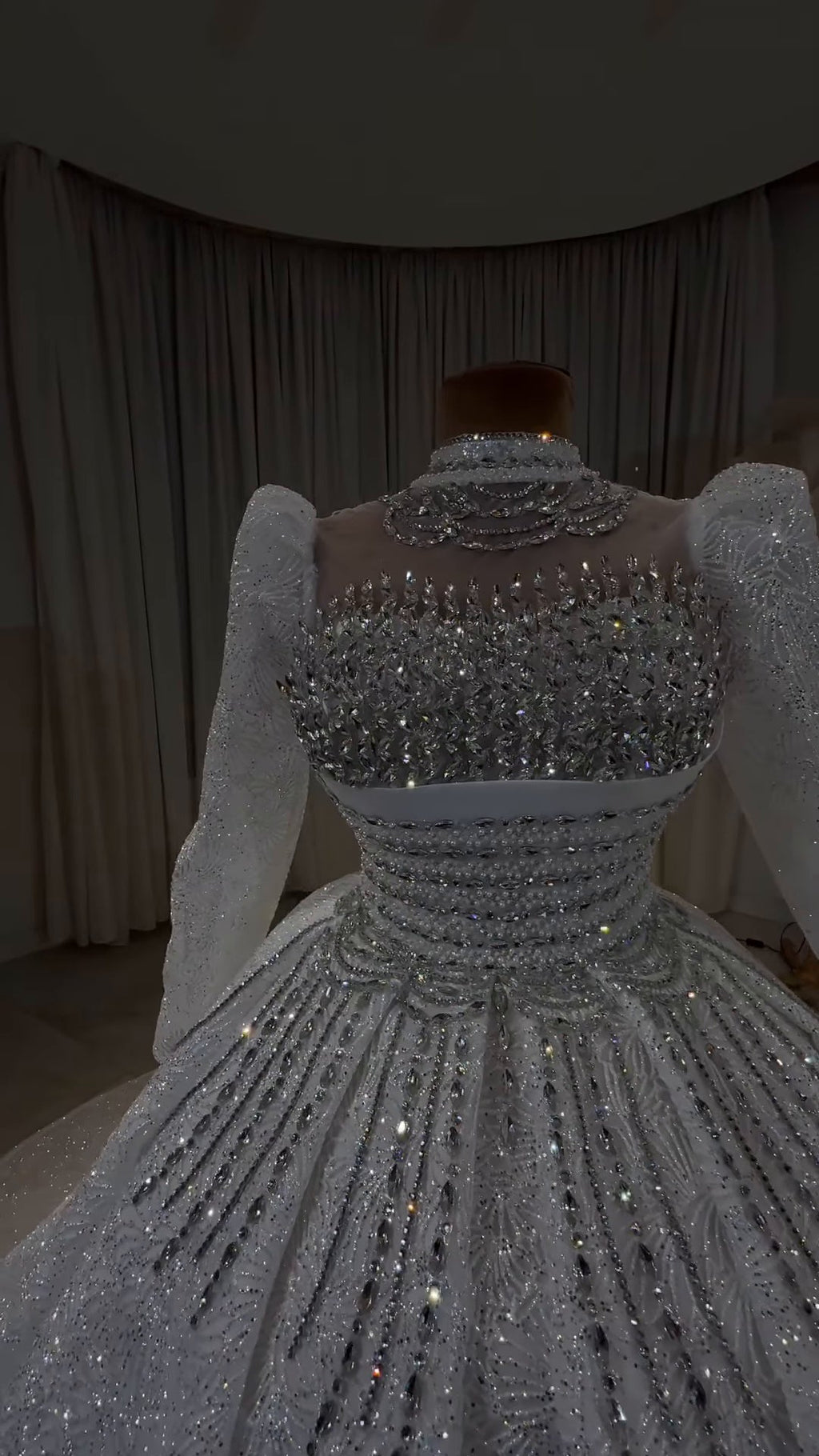 Luxury Crystal Embellished Off-Shoulder Princess Dress GD102