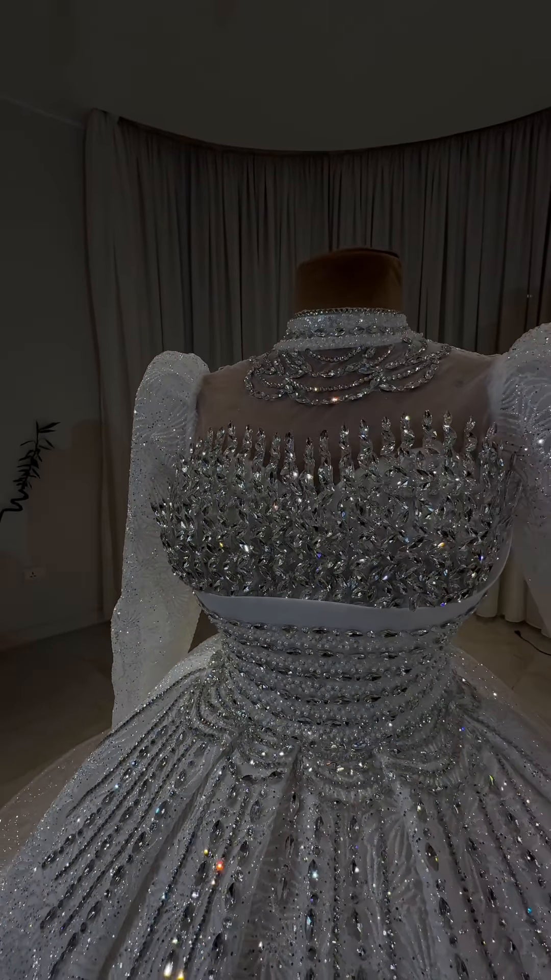 Luxury Crystal Embellished Off-Shoulder Princess Dress GD102