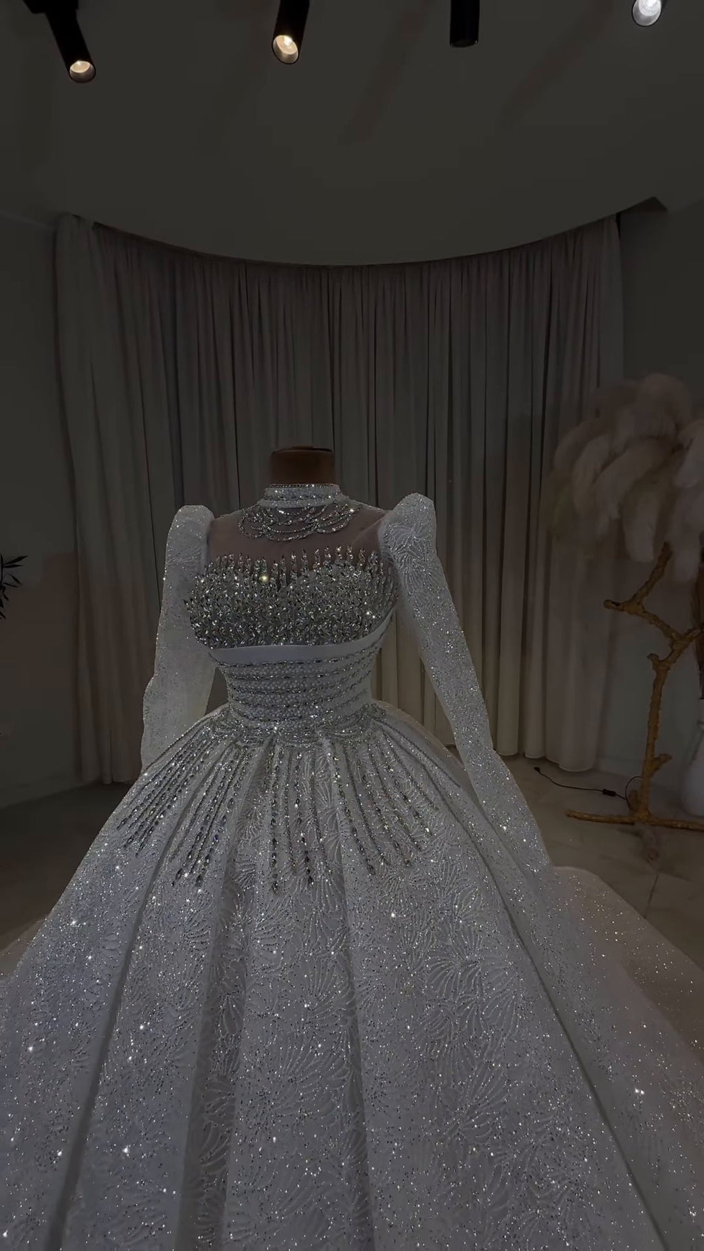 Luxury Crystal Embellished Off-Shoulder Princess Dress GD102
