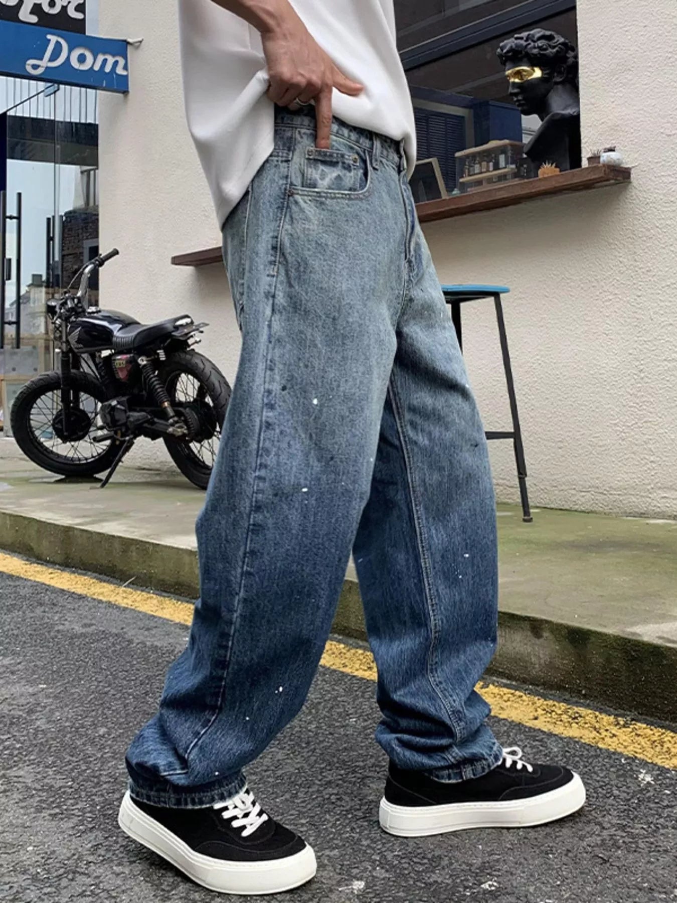 Men's Full Size Wide Leg Jeans Plus Size