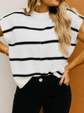 Striped Batwing Sleeve Knit Top